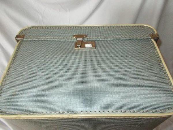 Image 3 of 1950s Ladies weekend suitcase, rare side hinged, with key
