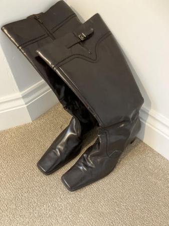 Image 1 of Dark Brown Leather Boots