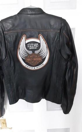 Image 1 of Harley davidson 105 years anniversary black & gold leather