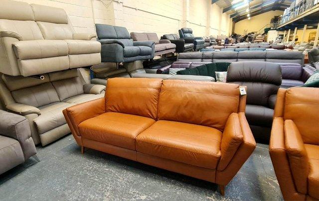 Image 8 of Fellini Alaska Brittany tan leather 3+2 seater sofas