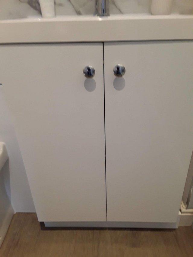Preview of the first image of Modular cloakroom vanity unit and sink.