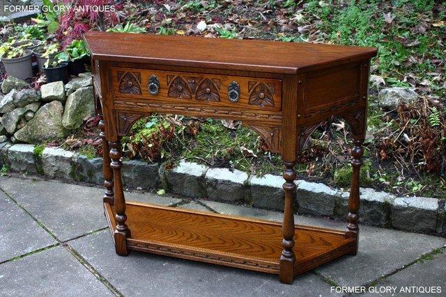 Image 29 of AN OLD CHARM LIGHT OAK CANTED CONSOLE TABLE LAMP PHONE STAND