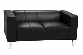 Preview of the first image of TOSCANA 2 SEATER BLACK PU SOFA.
