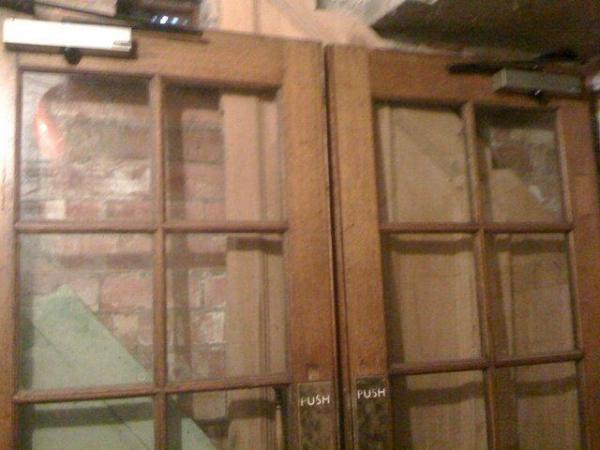 Image 7 of A pair of Reclaimed Victorian Oak library doors