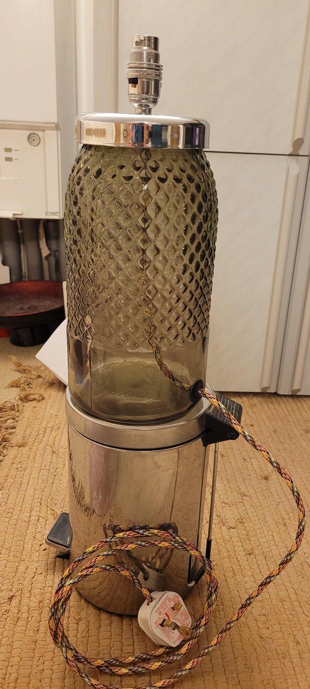 Preview of the first image of Handmade Lamp Base table lamp smokey grey.