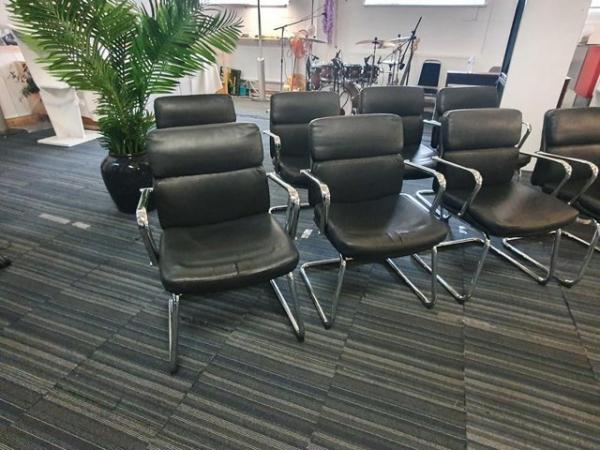Image 5 of Eames style Office Faux Leather Dark blue Conference meeting