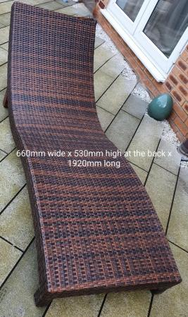 Image 3 of Rattan sun lounger with padded upholstery