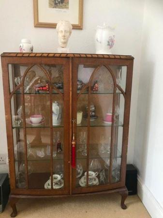 Image 1 of Oak glass fronted glass sided display cabinet