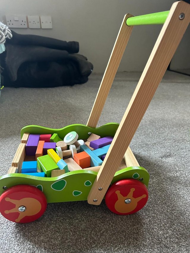 Preview of the first image of Baby Wooden Walker with all the bits....