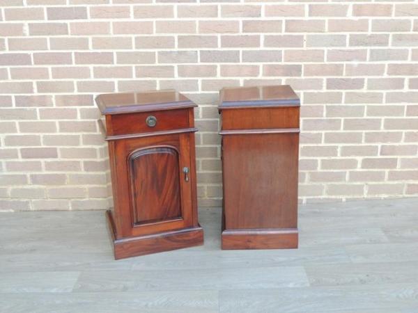 Image 14 of Pair of Mahogany Tall Bedside Cabinets (UK Delivery)