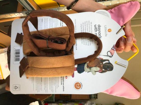 Image 3 of BNIB LittleLife Toddler Backpack with Rein Rabbit Daysack