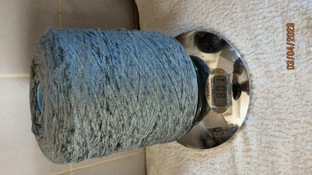 Image 2 of CHENILLE YARN 4 PLY IN SEA BLUE 800g CONE IDEAL FOR MACHINE