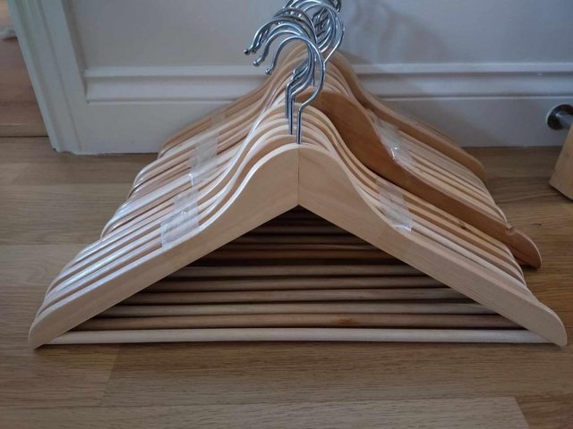 Preview of the first image of Adult size wooden coat hangers.