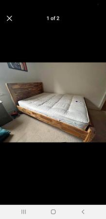 Image 1 of Solid Dark wood double bed frame