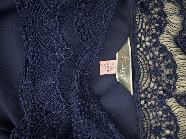 Preview of the first image of Lipsy navy blue dress good condition.
