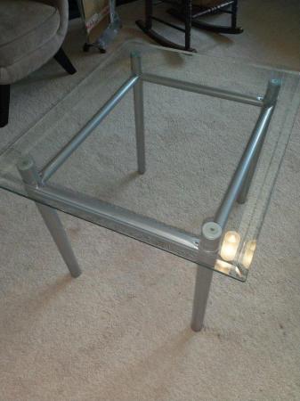 Image 2 of Contemporary Glass Top Side Table