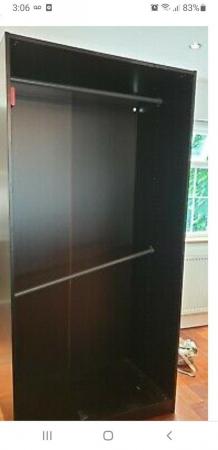 Image 3 of Ikea pax wardrobe with sliding doors black colour