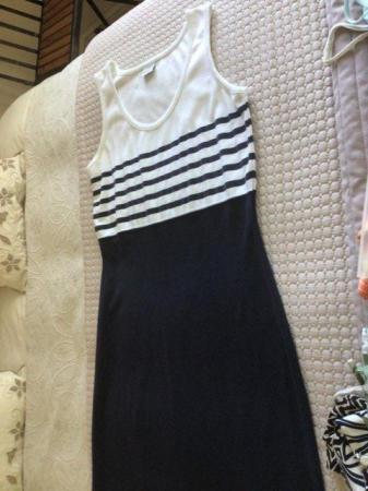 Image 2 of Long dress for summer nautical blue white