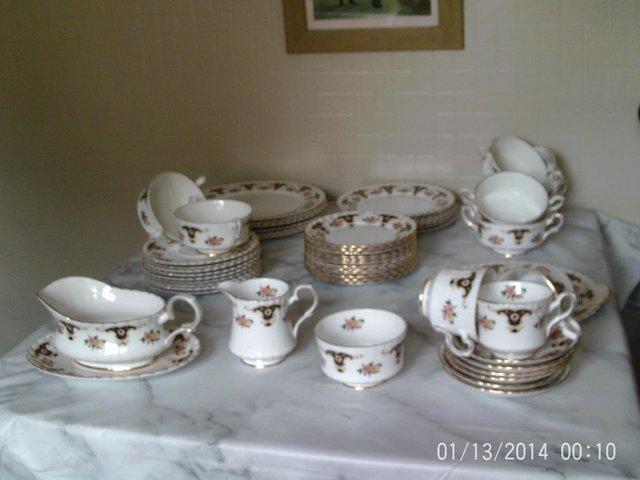 Preview of the first image of Royal Stafford bone china tea set dinner service 60 items in.
