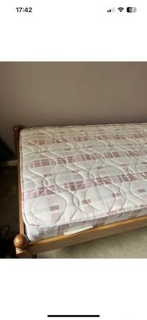 Image 3 of Not used Solid pine single bed and new mattress
