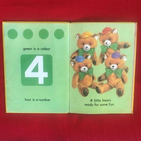 Image 3 of 2 vintage 1981 toddler books: numbers, colours, shapes.