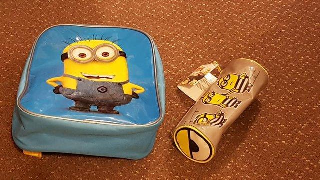 Image 1 of Minions rucksack & pencil case both new with labels only £5