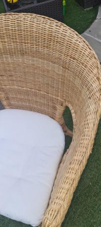 Image 2 of Wicker chair bamboo Rattan with cushion seat garden conserva