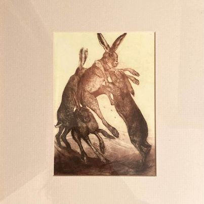Image 2 of Hares boxing by Anna Ravenscroft - £29.50