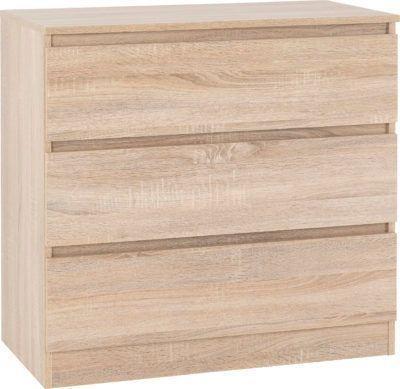 Preview of the first image of MALVERN 3 DRAWER CHEST - SONOMA OAK EFFECT  Assembled Sizes.