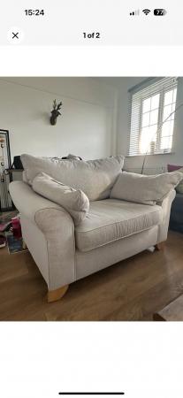 Image 1 of Harveys furniture love seat sofa cuddle chair