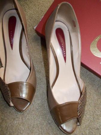Image 3 of Sara Navarro, open toe stiletto shoes, 4" heels