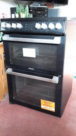 Image 1 of Hotpoint ceramic black double oven