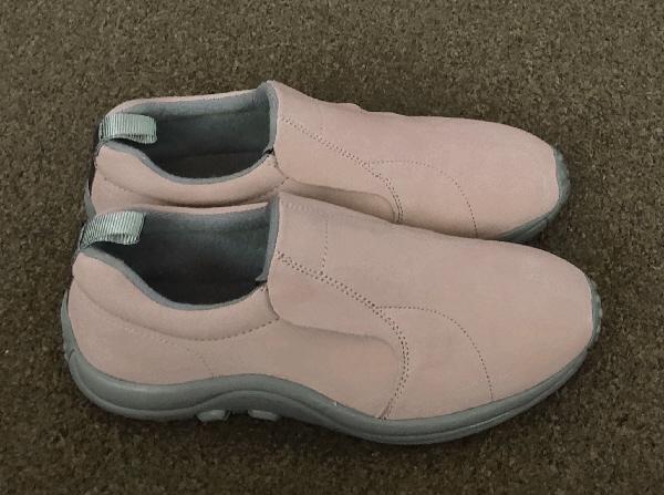 Image 4 of Ladies Pink Suede Slip On Shoes By Cotton Traders - Size 7W