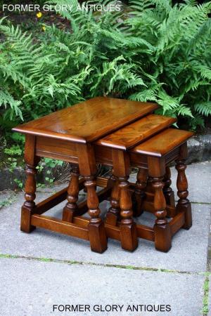 Image 75 of AN OLD CHARM LIGHT OAK NEST OF TABLES COFFEE TEA TABLE SET