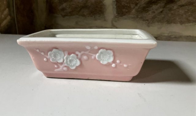 Image 1 of Pink rectangular Bonsai dish (M1)