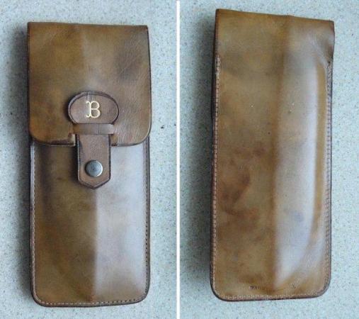 Image 1 of Vintage 1950s mini clothes brush in leather case