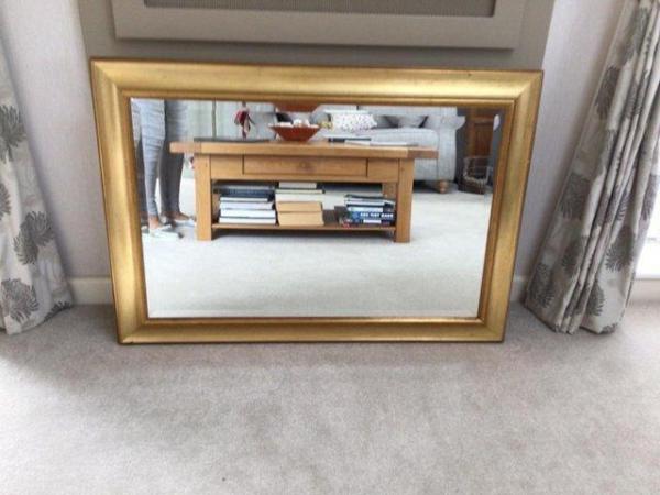 Image 1 of Gold framed large mirror bevelled glass