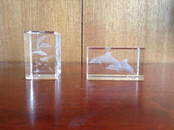 Image 3 of COLLECTION OF CRYSTAL LASER ART ETCHED BLOCK PAPERWEIGHTS