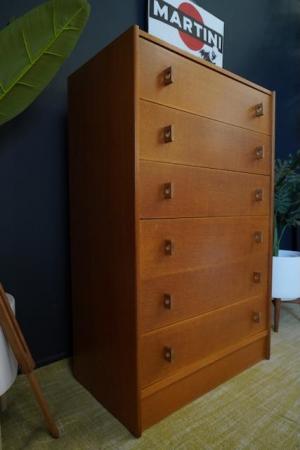 Image 7 of Mid Century 1960s Chest of Drawers Tallboy for Stag