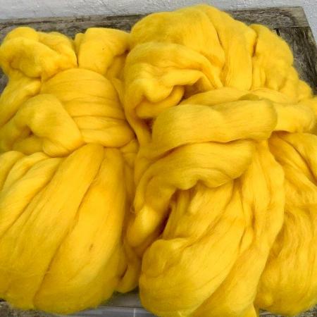 Image 2 of Merino Wool Tops, Vibrant Yellow, 800grams.
