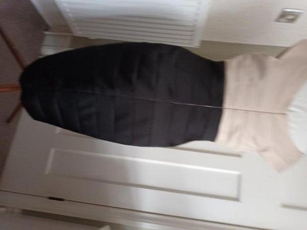 Image 3 of Maggy London Fully Lined Black/Champagne  Dress Size 14