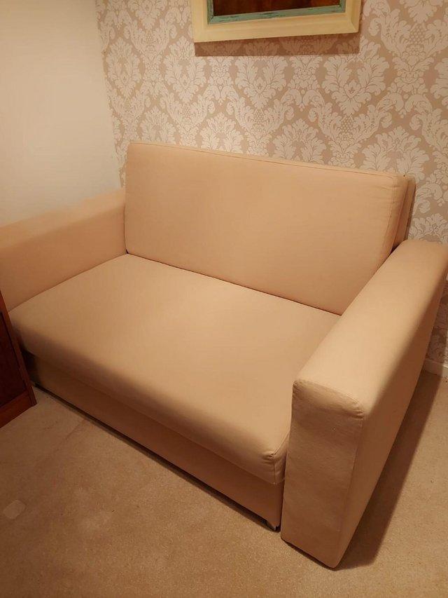 Preview of the first image of £160 Double Sofa Bed - Light Beige - Very good Condition.