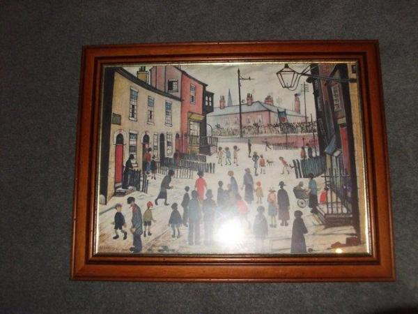 Image 1 of L.S.Lowry print. The Procession.In wood frame.Good conditi
