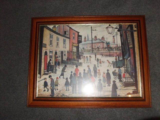 Preview of the first image of L.S.Lowry print. The Procession.In wood frame.Good conditi.