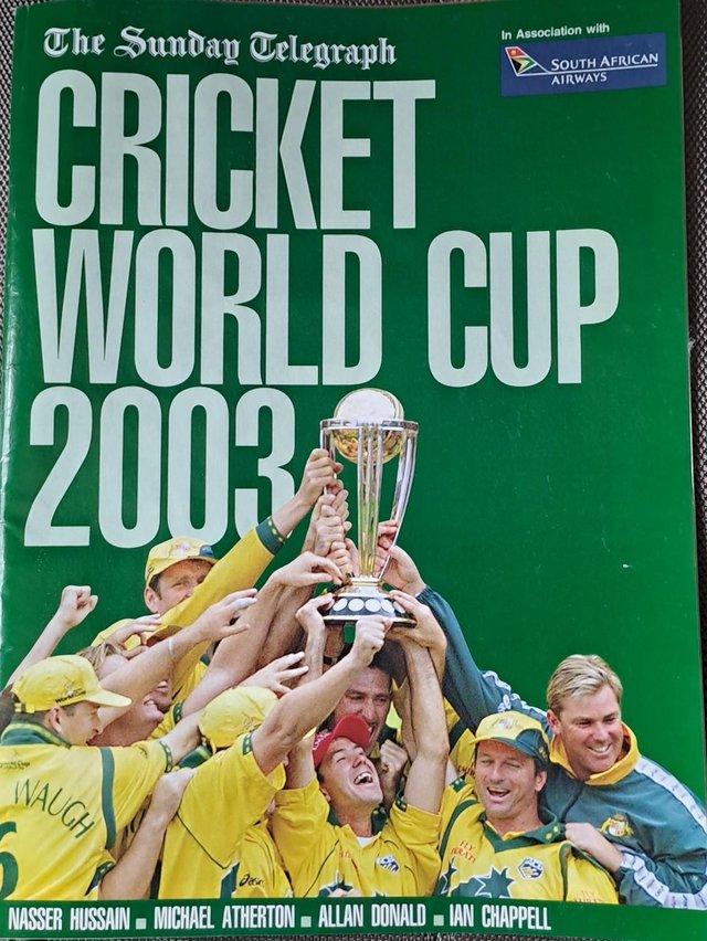 Preview of the first image of Cricket World Cup 2003 souvenir.
