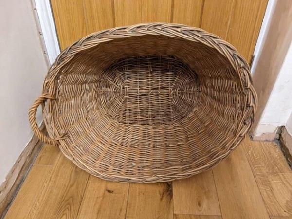 Image 3 of Large Log Basket, Large Wicker Hamper & Large Wash Basket