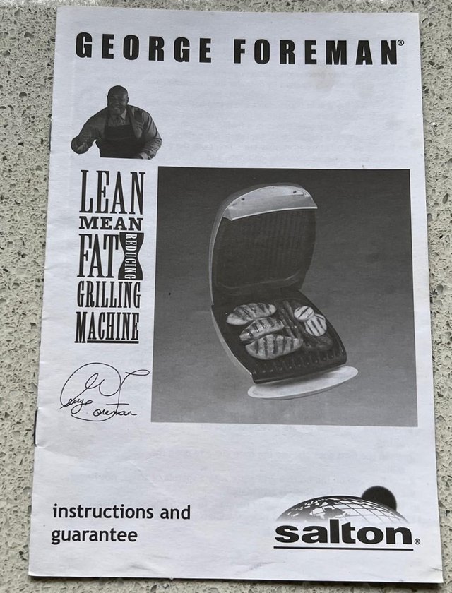 Preview of the first image of George Foreman Grill"Lean, Mean, Fat, Grilling machine"+Mo.