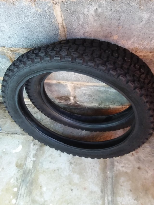 Preview of the first image of 2 new motorbike tyres of a dt175.