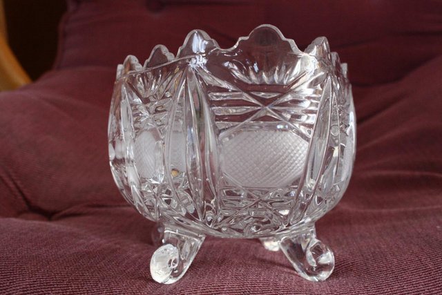 Image 2 of Vintage Anna Hutte Real Lead Crystal Handcut Oval