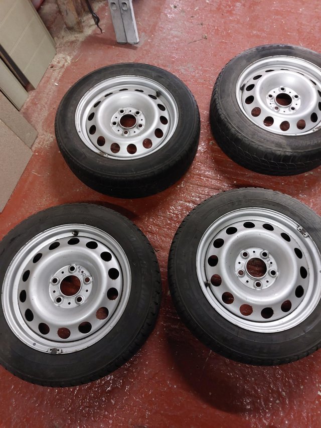 Preview of the first image of Mini countryman snow tyers on metal rims..